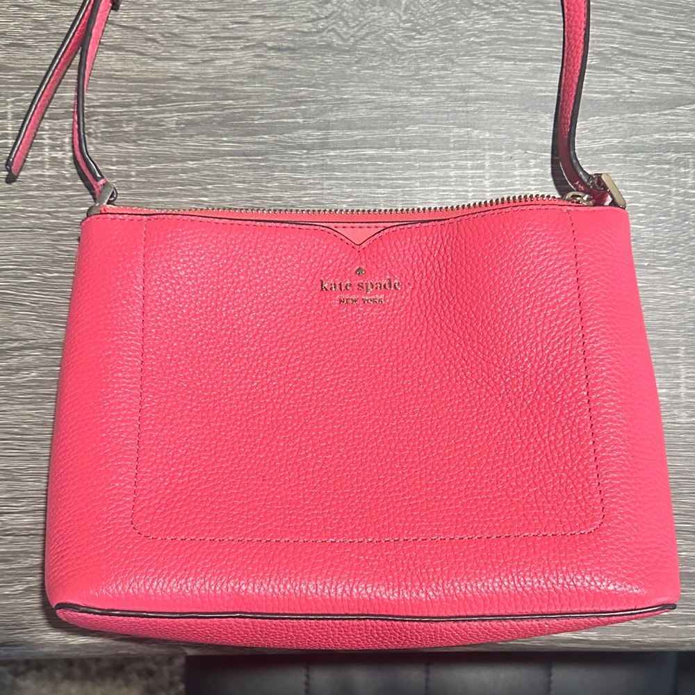 Kate Spade Vibrant Coral Pink File Crossbody Bag
